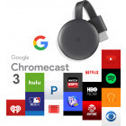 Google ChromeCast 3.0 HDMI streaming media, negru, Netflix, Amazon Prime, HBO Max, Disney+, etc