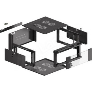 Lanberg WFFA-5604-10B 4U, Wall mount, 600 x 411, Glass door, Negru
