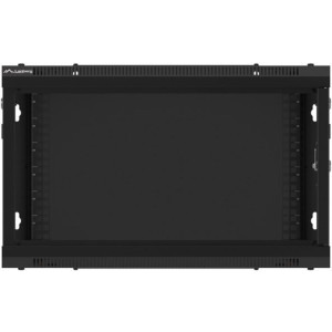 Lanberg WF01-6606-10B 6U, Wall mount, 600 x 600, Glass door, Negru