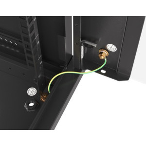 Lanberg WF01-6404-10B 4U, Wall mount, 600 x 450, Glass door, Negru