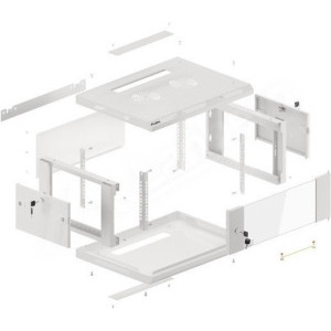 Lanberg WF01-6404-10S 4U, Wall mount, 600 x 450, Glass door, Gri