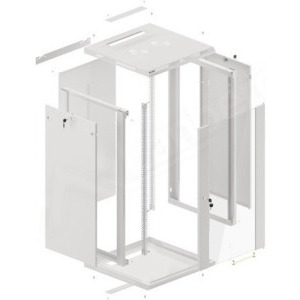Lanberg WF01-6622-10S 22U, Wall mount, 600 x 600, Glass door, Gri