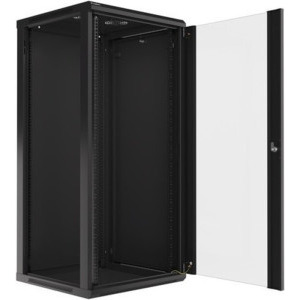 Lanberg WF01-6627-10B 27U, Wall mount, 600 x 600, Glass door, Negru