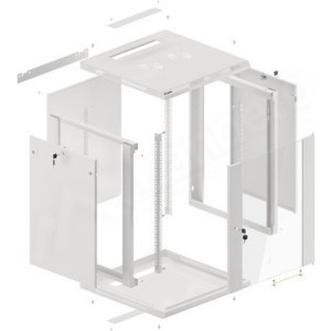 Lanberg WF01-6615-10S 15U, Wall mount, 600 x 600, Glass door, Gri