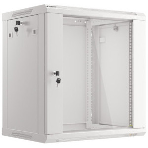 Lanberg WF01-6412-10S 12U, Wall mount, 600 x 450, Glass door, Gri