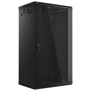 Lanberg WF01-6422-10B 22U, Wall mount, 600 x 450, Glass door, Negru