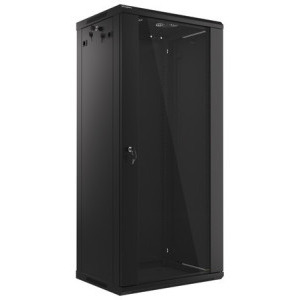 Lanberg WF01-6427-10B 27U, Wall mount, 600 x 450, Glass door, Negru