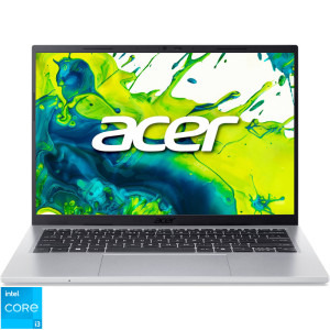 Laptop Acer 14 Aspire Go 14 AG14-72P, WUXGA IPS, Procesor Intel® Core™ i3-1305U (10M Cache, up to 4.50 GHz), 16GB DDR4, 512GB SSD, Intel UHD, No OS, Pure Silver