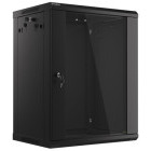 Lanberg WF01-6415-10B 15U, Wall mount, 600 x 450, Glass door, Negru