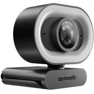 streamplify Cam Plus, Full HD, FOV 80, Ring light, Black
