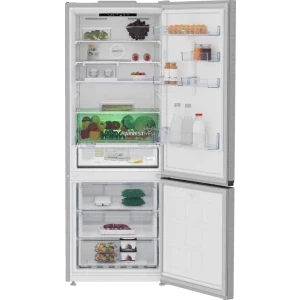 Beko B7RCNE566HXB1, 490 L, Clasa C, No Frost, ProSmart Inverter, HarvestFresh, AeroFlow, Control electronic, 192 cm, Metal Look