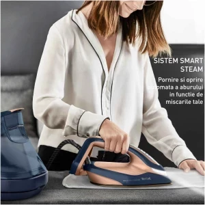 Tefal Statie de calcat Pro Express Vision Max GV9910E0, 3000W, 215g/min, Albastru/Auriu