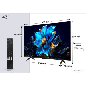 TCL Smart TV QLED 43P7K Seria P7K 108cm 4K UHD HDR
