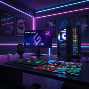 PC Gaming ZMEU Battle Pack AMD Ryzen 5 8600G (include PC Gaming, Monitor Gaming, Mouse, Tastatura, Casti, Mouse pad)