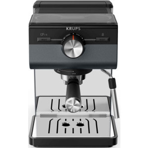 Espressor de cafea Krups manual Authentic+ C80 XP384G10, 1000W, 15bar, 2L, Negru/Gri