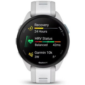 Garmin Forerunner 165 Music, GPS/Wi-Fi, Mist Grey curea Silicon Whitestone