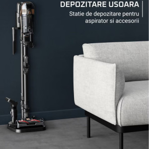 Rowenta X-Force Flex 15.60 RH99G3WO, vertical cu mop, 380W, 0.65L, Negru
