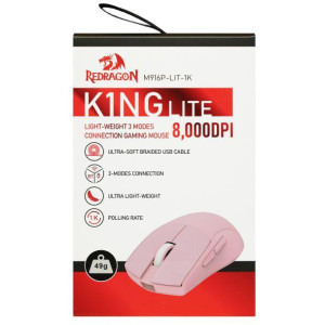 Redragon King Lite 1K Wireless BT, Pink