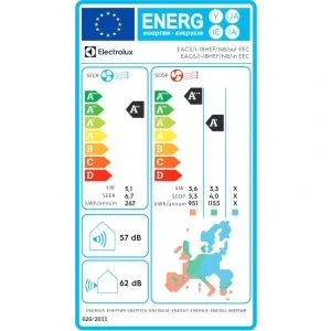 Electrolux EACS/I-18HEF, 18000 BTU, A++/A+, Wi-Fi, Inverter