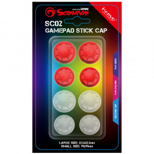 Marvo Capace din silicon pentru gamepad Red/White
