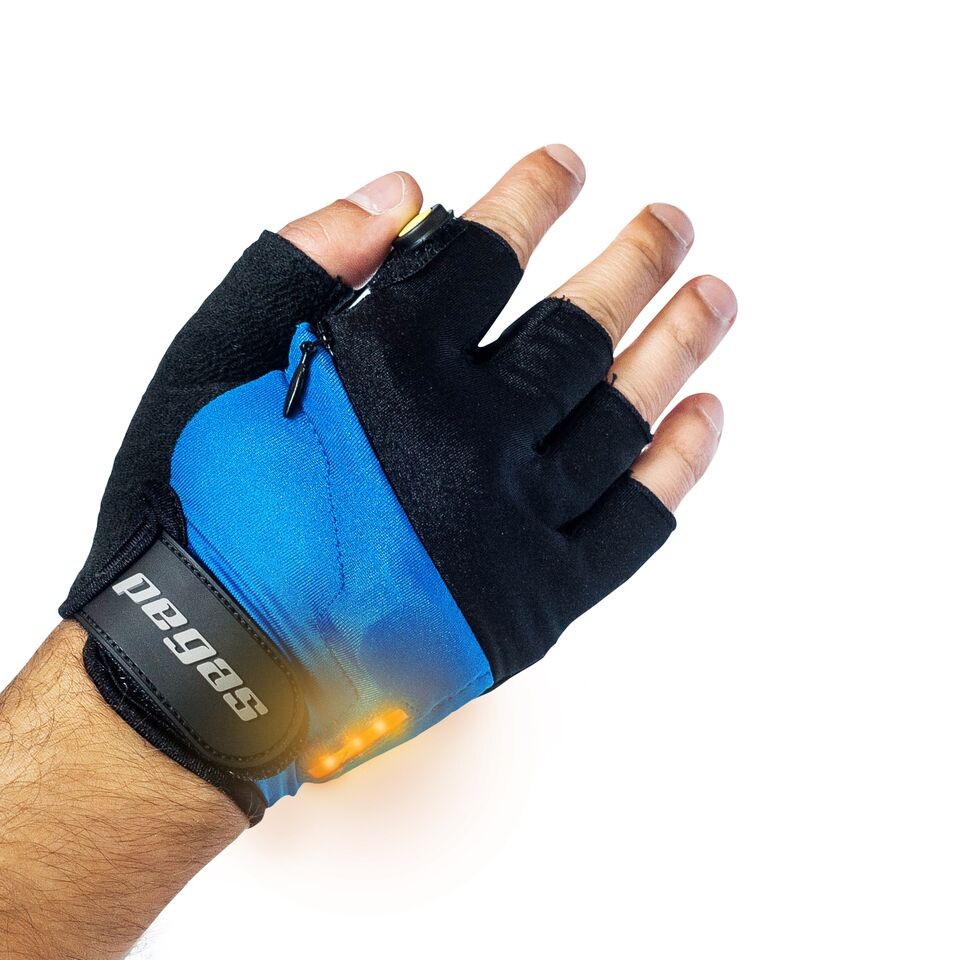 Pegas Manusi cu semnal led XXL Blue