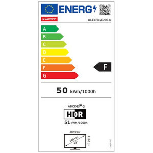 Allview Smart TV QLED QL43iPlay6200-U Seria iPlay6200-U 109cm negru 4K UHD HDR