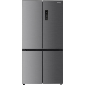 Heinner HSBS-HM522MDNFXE++, 522 L, Clasa E, Total No Frost, Inverter, Multi Air-Flow, InoxCool, MultiClimate, Control electronic, 190 cm, Inox
