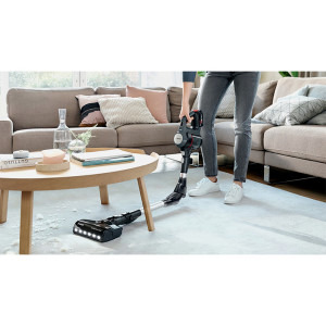 Bosch vertical Unlimited 7, BCS711A, 3 trepte de putere, 0.3L, Motor TurboSpin, Tija flexibila, Functie Quick Stand, Gri