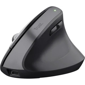 Trust Bayo+ Ergonomic, Silent click, Reincarcabil USB-C, Bluetooth + 2.4 GHz, Black