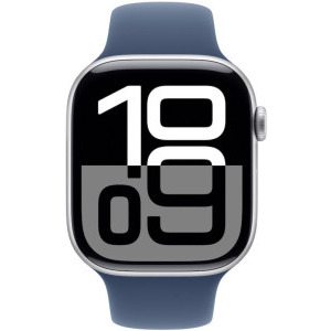 Apple Watch Series 10, Cellular, 42mm Carcasa Aluminium Silver, Denim Sport Band - S/M