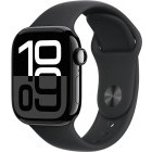SmartWatch Apple Watch Series 10, 46mm Carcasa Aluminium Jet Black, Black Sport Band - M/L