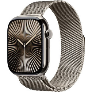 Apple Watch Series 10, 46mm Carcasa Titanium Natural, Natural Milanese Loop - S/M, GPS + Cellular