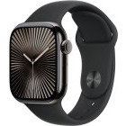 SmartWatch Apple Watch Series 10, 46mm Carcasa Titanium Slate, Black Sport Band - M/L, GPS + Cellular