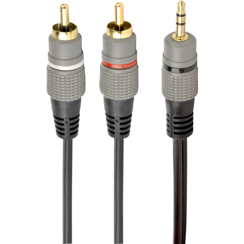 Cablu audio Gembird Jack 3.5 mm Male - 2x RCA Male, 10m, negru-gri