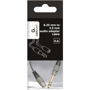 Gembird Jack 6.35 mm Male - Jack 3.5 mm Female, 0.2m, negru-gri