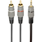 Cablu audio Gembird Jack 3.5 mm Male - 2x RCA Male, 1.5m, negru-gri