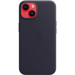 Apple Protectie pentru spate, material piele, cu MagSafe pentru iPhone 14 Plus, culoare Ink