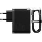 Incarcator retea Baseus GaN5 Pro, 1x USB, 1x USB-C, Quick Charge 100W, Black