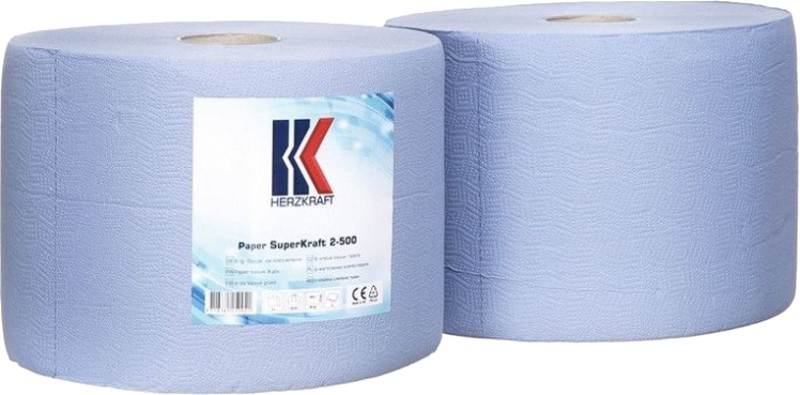 Accesoriu intretinere auto Rola hartie industriala portionata Herzkraft, 2 straturi, 500 portii, Set 2 role