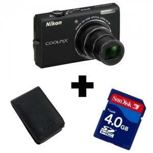 Nikon CoolPix S6200 Black + card 4GB + geanta ALM230101