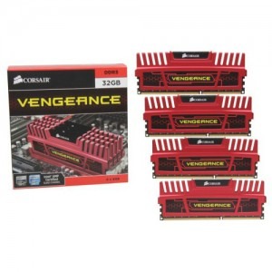 Corsair Vengeance Red 32GB DDR3 1866MHz CL10 Quad Channel Kit