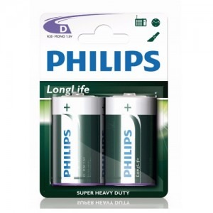 Philips LongLife 2x D R20 blister