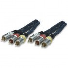 Cablu audio Manhattan 3x RCA Male - 3x RCA Male, 4.8m, albastru