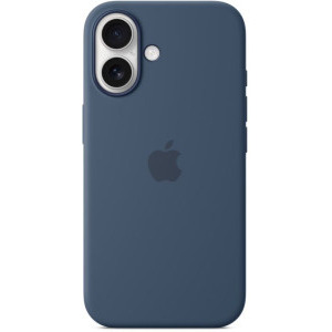 Apple Protectie pentru spate, material silicon, cu MagSafe pentru iPhone 16, culoare Denim