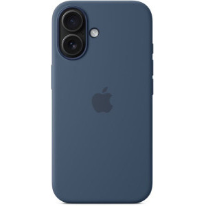 Apple Protectie pentru spate, material silicon, cu MagSafe pentru iPhone 16, culoare Denim