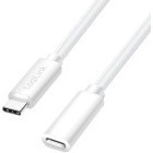 Cablu de date / adaptor Logilink CU0222, USB-C Male la USB-C Female, 60 W, 3 m, White