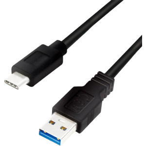 Cablu de date / adaptor Logilink CU0166, USB-A Male la USB-C Male, 0.15 m, Black