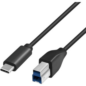 Cablu periferice Logilink CU0163 USB-C 2.0 Male la USB tip B 2.0 Male, 2 m, Negru