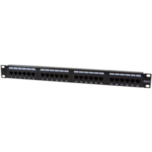 Accesoriu retea Logilink Patch panel 19 inch 24 Port CAT6 UTP Black