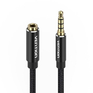 Vention Jack 3.5 mm Male - Jack 3.5 mm Female, 1m, negru